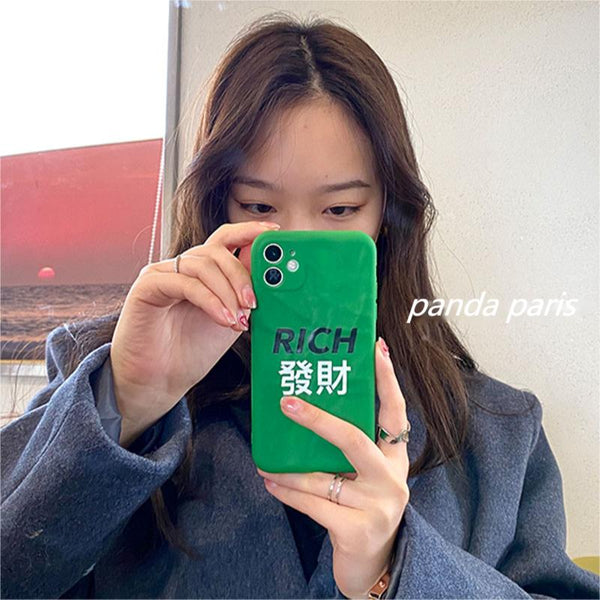 Coque iPhone Be Rich vert